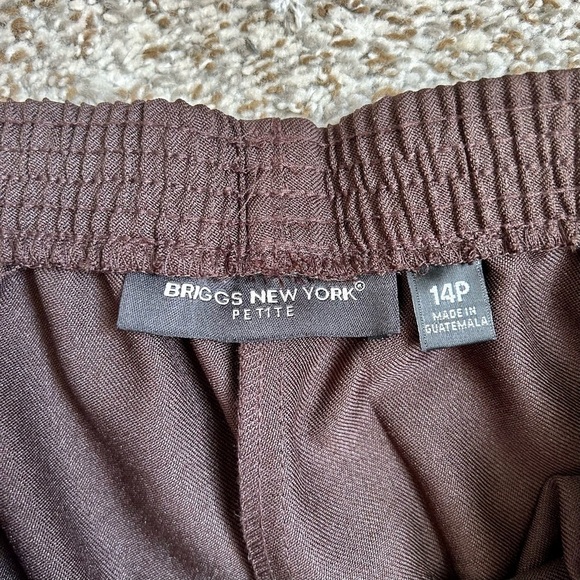 🦋 NWT Briggs New York Brown High Waisted Trousers 14 Petite 14P - Picture 3 of 9